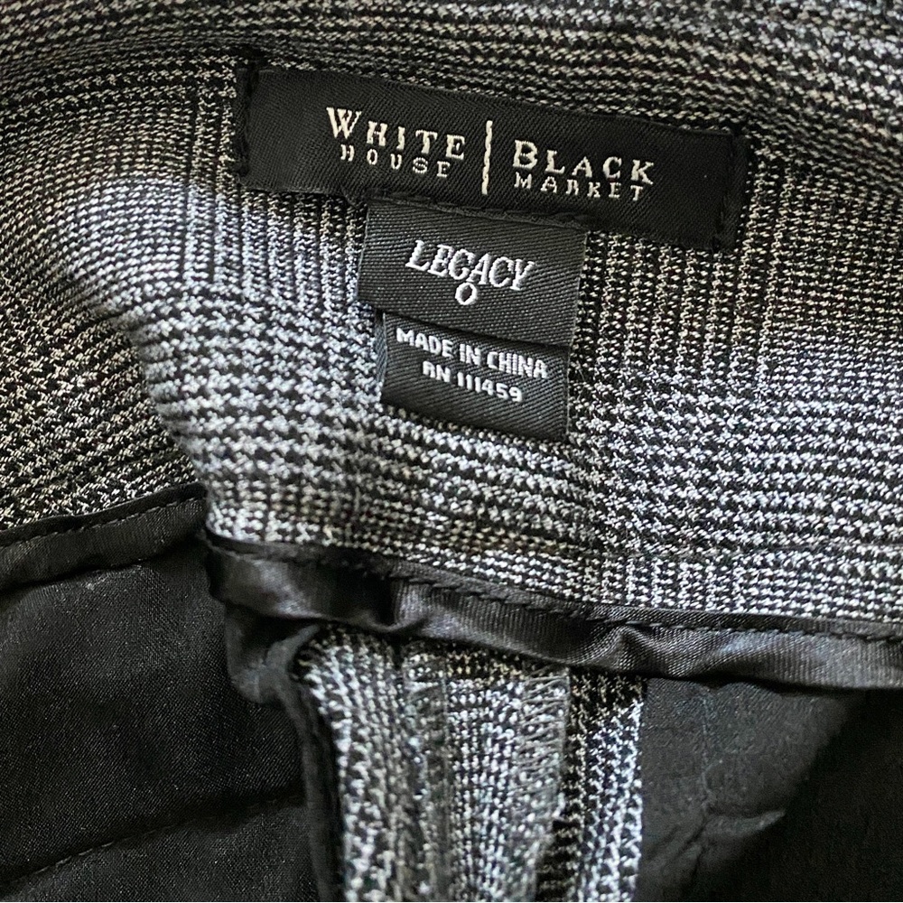 WHBM Gray/Black Plaid Wide Leg Trouser Pants- Front Sailor Buttons (size 0) - Picture 10 of 16